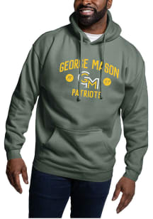 George Mason University Mens Green Arched Team Name Long Sleeve Hoodie