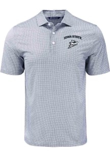 Cutter and Buck Iowa State Cyclones Mens Black Diamond Dot Short Sleeve Polo