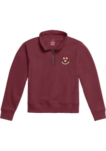 Harvard Crimson Youth Maroon Shield Long Sleeve Quarter Zip Shirt