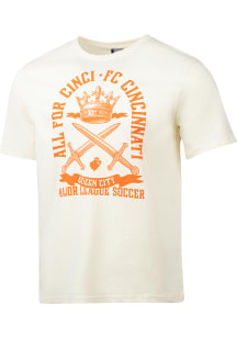 FC Cincinnati White Founders Script Relaxed Short Sleeve Fashion T Shirt