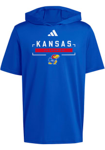 Adidas Kansas Jayhawks Blue D4T Short Sleeve Hoods