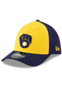 New Era Milwaukee Brewers Mens Navy Blue MLB Player Replica 39THIRTY M-Crown Flex Hat