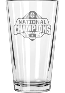 Ohio State Buckeyes 2024 Football National Champions 16oz Etched Pint Glass - White