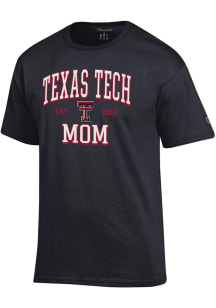 Champion Texas Tech Red Raiders Black EST Date Mom Jersey Short Sleeve T Shirt