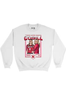 Kenna Cogill Nebraska Cornhuskers Mens White Illustrated Crew Player Crew