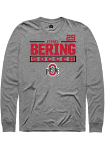 Sydney Bering Ohio State Buckeyes Graphite NIL Stacked Box Long Sleeve Player T Shirt