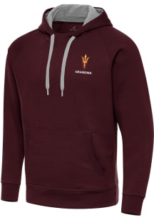 Antigua Arizona State Sun Devils Mens Maroon Grandma Victory Long Sleeve Hoodie