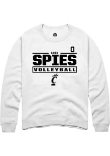 Andi Spies Cincinnati Bearcats Mens White NIL Stacked Box Player Crew