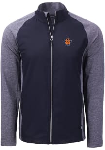 Cutter and Buck Syracuse Orange Mens Navy Blue Vault Adapt Eco Medium Weight Jacket