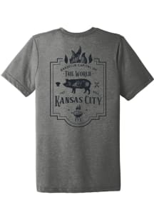 Summit Sportswear Kansas City Grey BBQ Capital Short Sleeve Fashion T Shirt