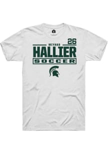 Miyako Hallier Michigan State Spartans White NIL Stacked Box Short Sleeve Player T Shirt