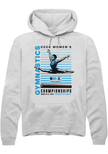 Summit Sportswear Big Ten Mens White 2026 Women's Gymnastics Championships Long Sleeve Hoodie