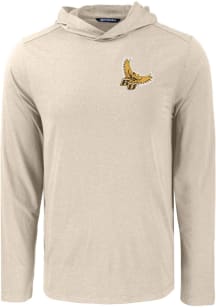 Cutter and Buck Rowan University Mens Beige Coastline Long Sleeve Lightweight Hoodie