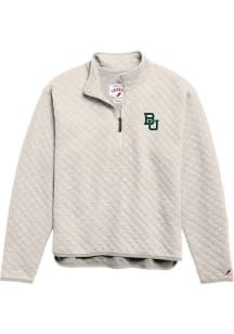 League Baylor Bears Womens Oatmeal Highland Quilted Qtr Zip