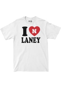 Laney Choboy Nebraska Cornhuskers White I Heart Laney Choboy Short Sleeve Fashion Player T Shirt
