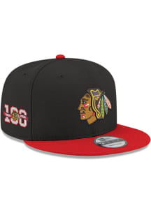 New Era Chicago Blackhawks Black Centennial 9FIFTY Mens Snapback Hat
