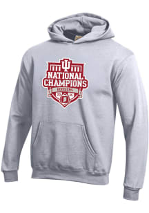Little King Indiana Hoosiers Youth Crimson 2025 CFP Champions Long Sleeve Hoodie