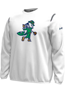 Under Armour Notre Dame Fighting Irish Mens White Unstoppable Chenille Golf Leprechaun Long Sleeve..