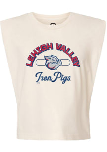 Summit Sportswear Lehigh Valley Ironpigs Womens White Vintage Arch Script Tank Top