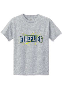 Summit Sportswear Columbia Fireflies Youth Grey Alt Logo Wordmark Short Sleeve T-Shirt