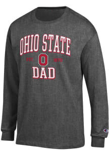 Champion Ohio State Buckeyes Charcoal Est Date Dad Jersey Long Sleeve T Shirt