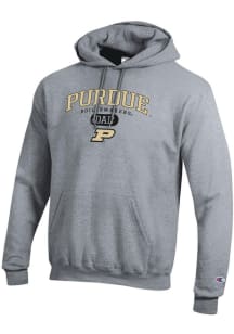 Champion Purdue Boilermakers Mens Grey Dad Pill Powerblend Long Sleeve Hoodie