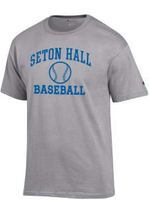 Champion Seton Hall Pirates Grey Baseball Jersey Short Sleeve T Shirt