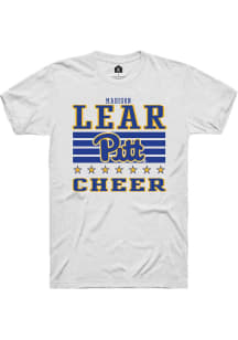 Madison Lear Pitt Panthers White NIL Striped Short Sleeve Player T Shirt