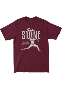 Duke Stone Mississippi State Bulldogs Maroon Vintage Short Sleeve Fashion Player T Shirt