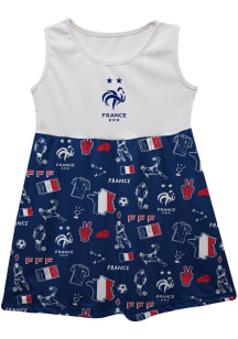 Vive La Fete France National Team Baby Girls Navy Blue Maddie Short Sleeve Dress