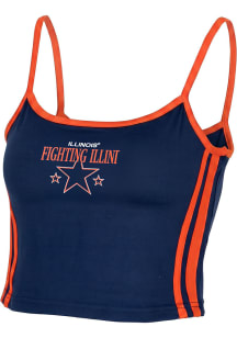 Illinois Fighting Illini Womens Navy Blue Striped Cami Tank Top