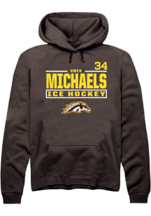 Owen Michaels  Rally Western Michigan Broncos Mens Brown NIL Stacked Box Long Sleeve Hoodie