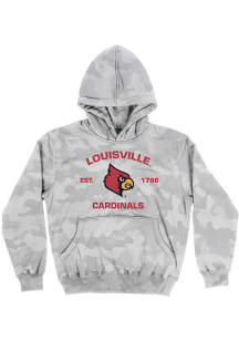 Vive La Fete Louisville Cardinals Youth Grey Camo Long Sleeve Hoodie