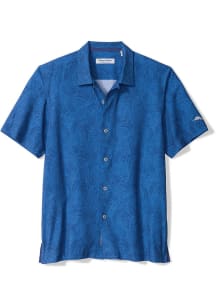 Tommy Bahama Pitt Panthers Mens Blue Saltwater Fronds Short Sleeve Dress Shirt