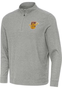 Antigua Detroit City FC Mens Grey Subtle Long Sleeve Qtr Zip Pullover