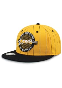 Iowa Hawkeyes Gold 2T Pinstripe Original Retro Circle Wool Blend Mens Snapback Hat