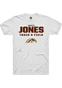 Soniya Jones Western Michigan Broncos White NIL Stacked Box Short Sleeve Player T Shirt