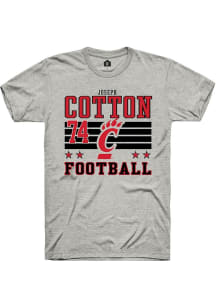 Joseph Cotton Cincinnati Bearcats Ash Football NIL Striped Short Sleeve Player T Shirt
