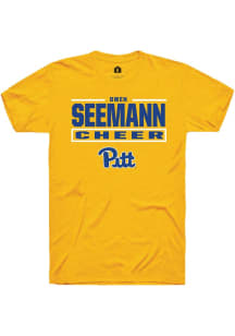 Owen Seemann Pitt Panthers Gold NIL Stacked Box Short Sleeve Player T Shirt