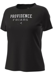 Under Armour Providence Friars Womens Black Stacked over logo Tech Stretch Short Sleeve T-Shirt