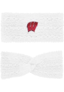 LogoFit Wisconsin Badgers White Adaline Headband Womens Knit Hat