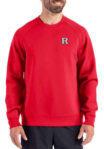 Cutter and Buck Rutgers Scarlet Knights Mens Red Roam Long Sleeve Crew Sweatshirt