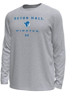 Under Armour Seton Hall Pirates Grey Straight Name Tech Stretch Long Sleeve T-Shirt