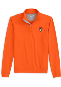 Johnnie O Oklahoma State Cowboys Mens Orange Motion Pistol Pete Long Sleeve Qtr Zip Pullover