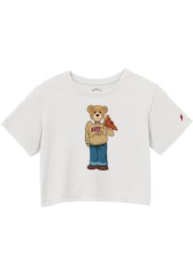 Harvard Crimson Girls Natural Standing Bear Short Sleeve Fashion T-Shirt