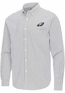 Antigua Philadelphia Eagles Mens Ash Ellis Long Sleeve Dress Shirt