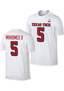 Patrick Mahomes Texas Tech Red Raiders White Name and Number Short Sleeve Player T Shirt