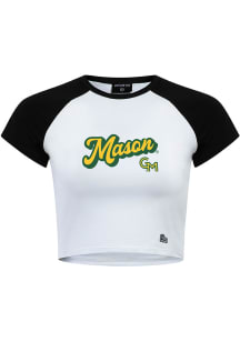 Hype and Vice George Mason University Womens Black Homerun Raglan Short Sleeve T-Shirt
