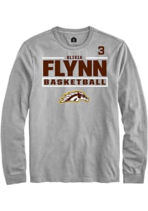 Olivia Flynn Western Michigan Broncos Grey NIL Stacked Box Long Sleeve Player T Shirt