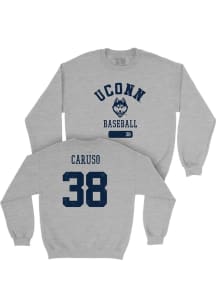 Jayden Caruso  Campus Ink UConn Huskies Youth Grey NIL Varsity Long Sleeve Crew Sweatshirt